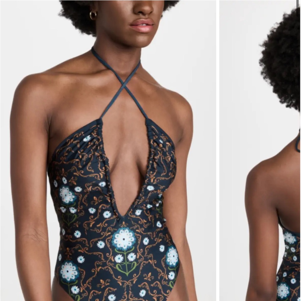 Floral Halter Neck Swimsuit